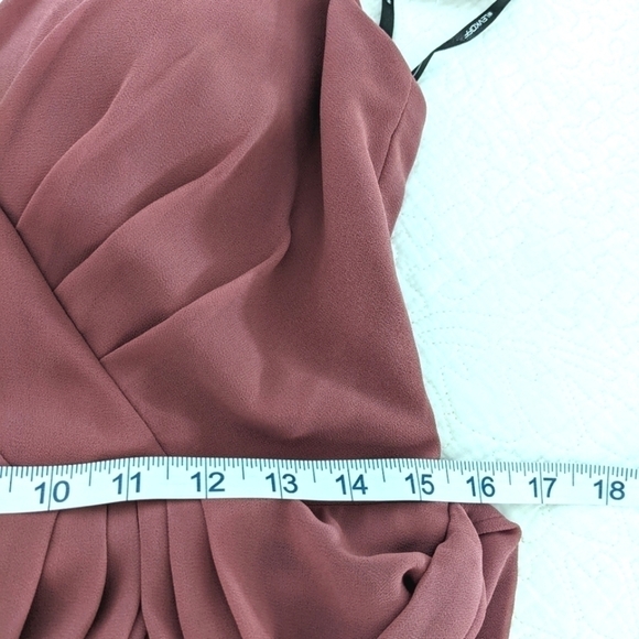 BILL Levkoff Rose wood Chiffon Dress with Spaghetti straps 10 - Picture 12 of 16